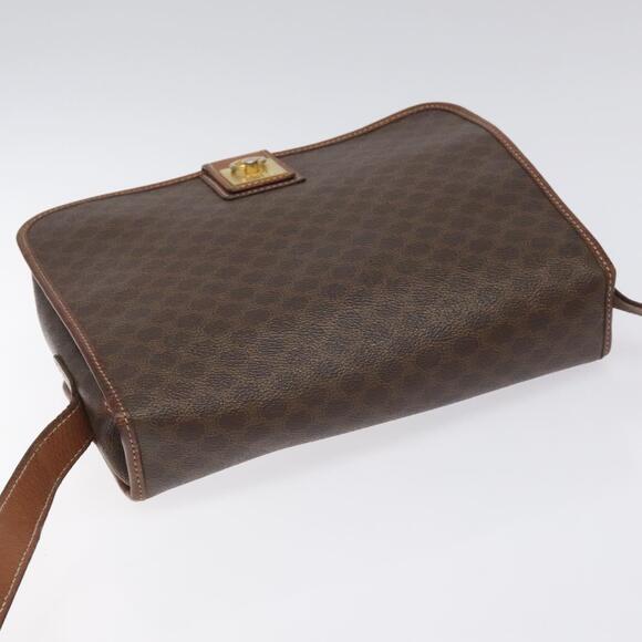 CELINE Macadam Canvas Shoulder Bag Pvc Leather Brown Gold - Picture 6 of 12